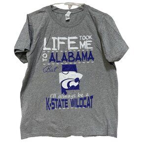Alabama Kansas State K-State WIldcats Shirt Tee T-Shirt Womens 3XL Gray Football